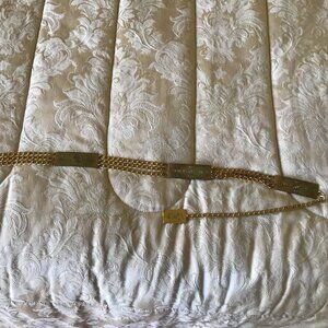 Women decorative brass belt Vintage 1983. Lenght 42 inches.